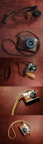 Arte di Mano Extra Long Heritage Neck Strap - Minerva Black with Black Stitching