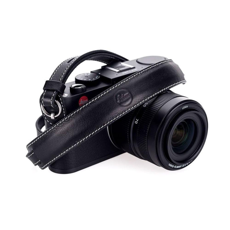 Leica Leather Neckstrap with protection flap, Black
