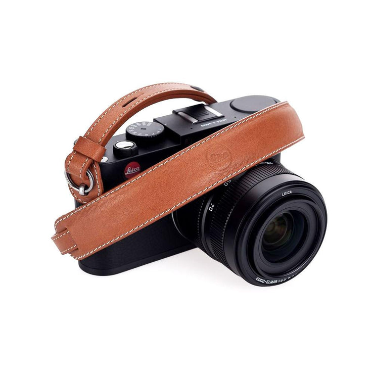 Leica Leather Neckstrap with protection flap, Cognac