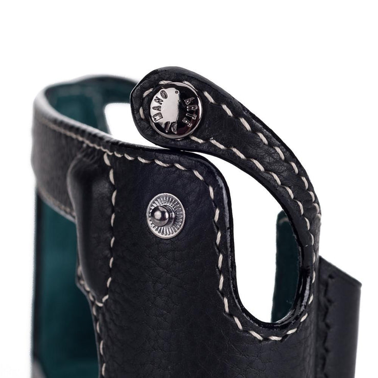 Arte di Mano Aventino Half Case for M8/M9/M-E/Mono - Minerva Black with White Stitching