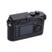 Arte di Mano Aventino Half Case with Thumbs Up Cutout for M8/M9/M-E/Mono - Minerva Black with White Stitching