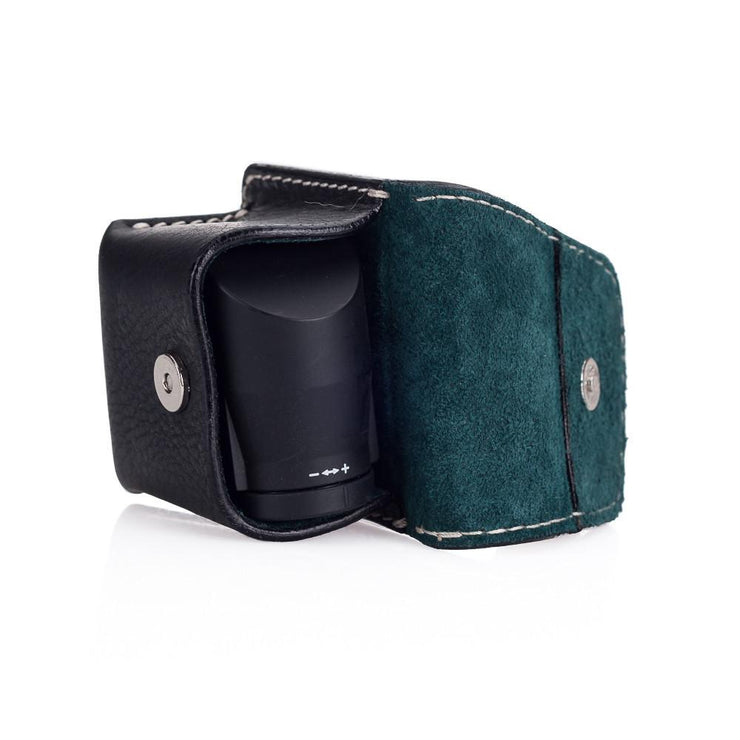 Arte di Mano Leather Pouch for Leica EVF2 - Minerva Black with White Stitching