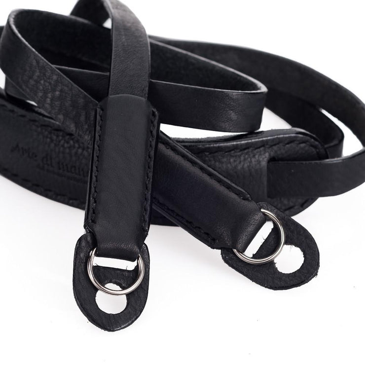 Arte di Mano Extra Long Classic Neck Strap - Minerva Black with Black Stitching