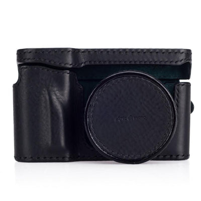 Arte di Mano Half Case + Semi Cover + Lens Cover for the Leica T (Typ 701) in Minerva Black with Black Stitching