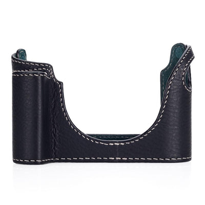 Arte di Mano Half Case for Leica M/M-P (Typ 240) with Regular Handgrip - Minerva Black with White Stitching