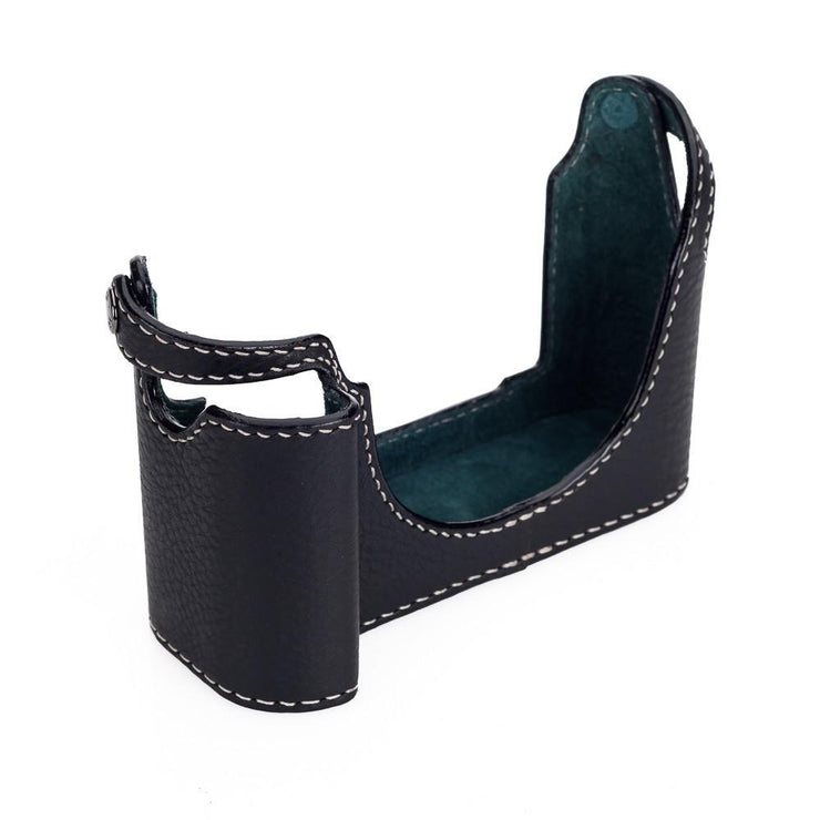 Arte di Mano Half Case for Leica M/M-P (Typ 240) with Regular Handgrip - Minerva Black with White Stitching