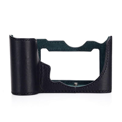 Arte di Mano Half Case for Leica SL (Typ 601) with Battery Access Door - Minerva Black with Black Stitching