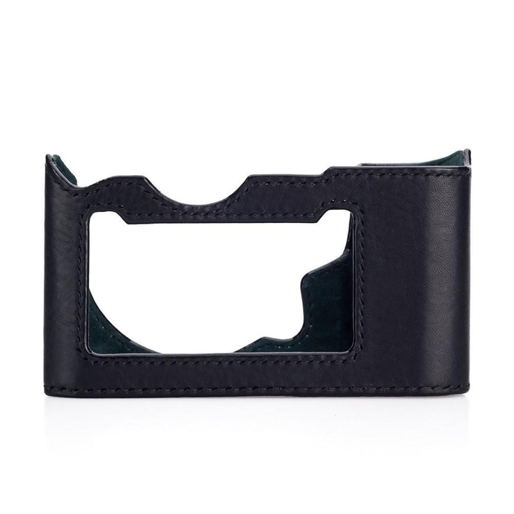 Arte di Mano Half Case for Leica SL (Typ 601) with Battery Access Door - Minerva Black with Black Stitching