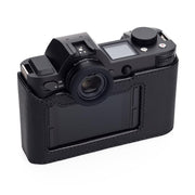 Arte di Mano Half Case for Leica SL (Typ 601) with Battery Access Door - Minerva Black with Black Stitching