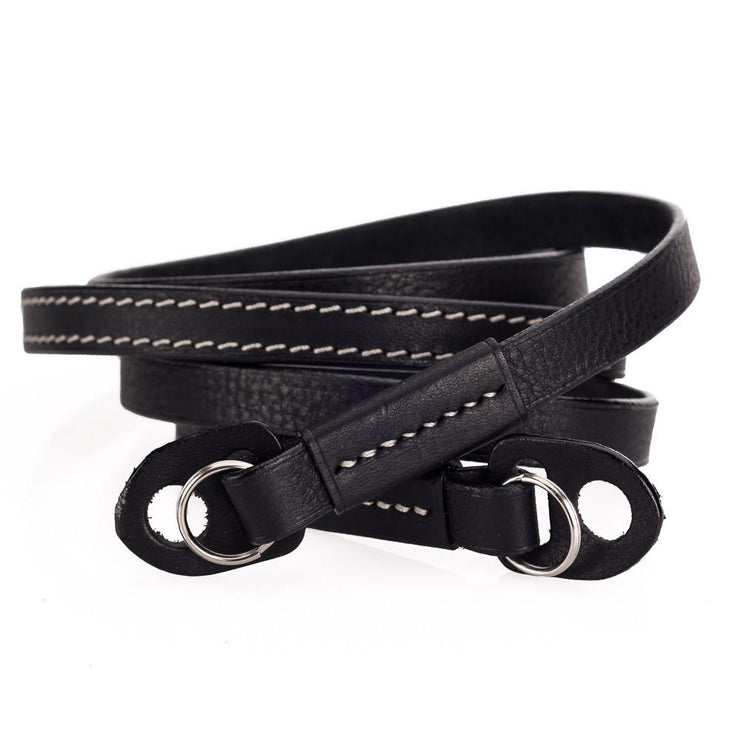 Arte di Mano 120cm Extra Long Comodo Neck Strap - Minerva Black with White Stitching