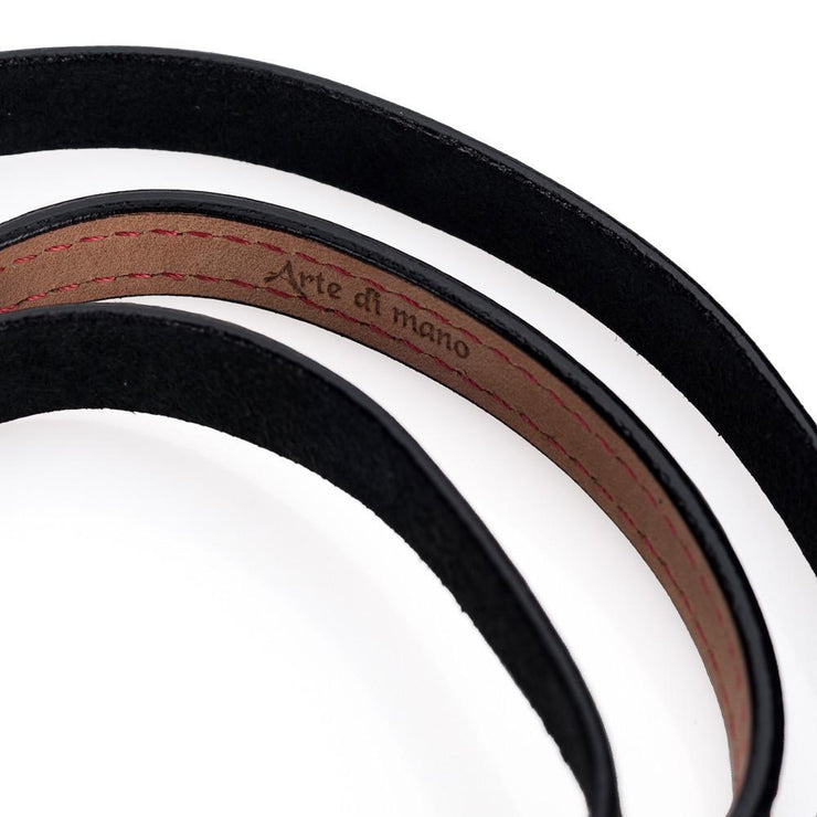 Arte di Mano Comodo Neck Strap - Minerva Black with Buttero Red Accents