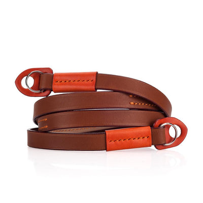 Arte di Mano Comodo Neck Strap - Barenia Tan with Buttero Orange Accents