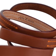 Arte di Mano Comodo Neck Strap - Barenia Tan with Buttero Orange Accents