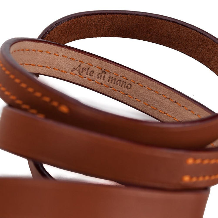 Arte di Mano Comodo Neck Strap - Barenia Tan with Buttero Orange Accents