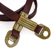 Arte di Mano Comodo Neck Strap - Rally Volpe with Lizard Apple Green Accents