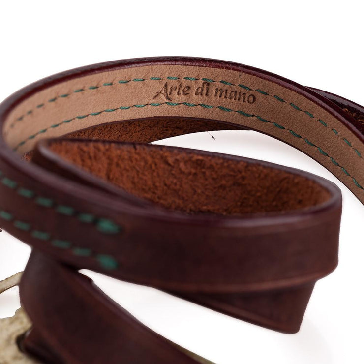 Arte di Mano Comodo Neck Strap - Rally Volpe with Lizard Apple Green Accents