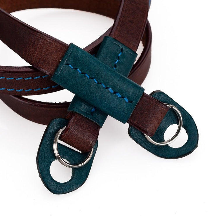Arte di Mano Comodo Neck Strap - Rally Volpe with Minerva Blue Accents