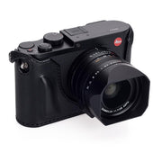 Arte di Mano Leica Q (Typ 116) Half Case - Minerva Black with Black Stitching