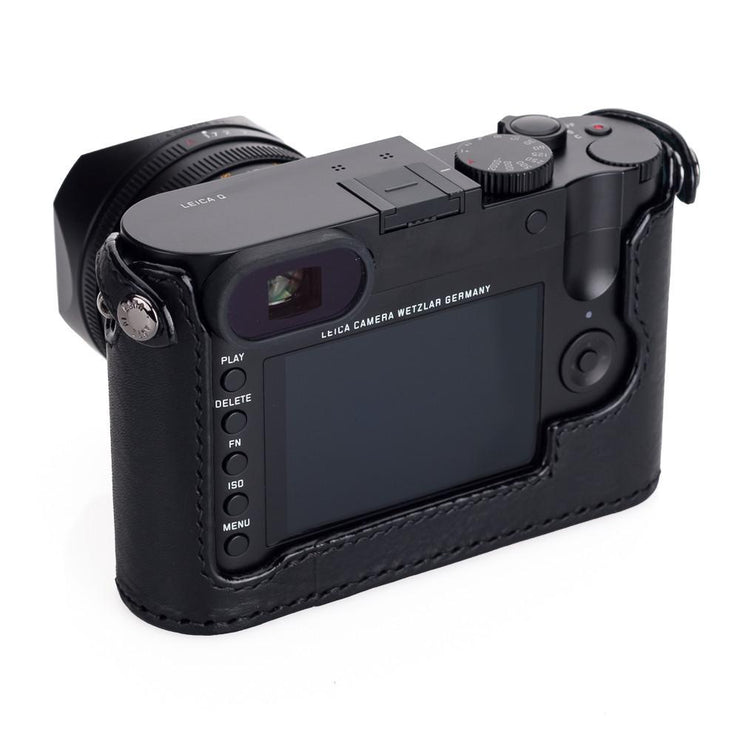 Arte di Mano Leica Q (Typ 116) Half Case - Minerva Black with Black Stitching