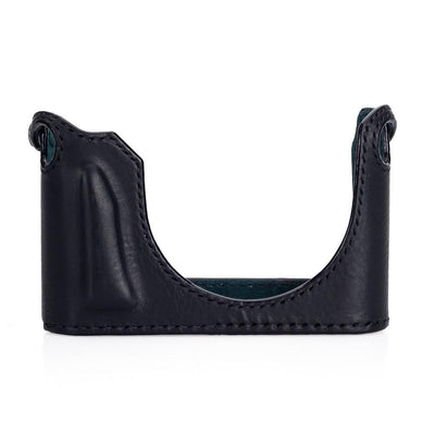 Arte di Mano Leica Q (Typ 116) Half Case with Battery Access Door - Minerva Black with Black Stitching