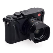Arte di Mano Leica Q (Typ 116) Half Case with Battery Access Door - Minerva Black with Black Stitching