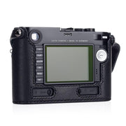 Arte di Mano Half Case for Leica M/M-P (Typ 240) for Multifunction Handgrip with Fingerloop Cutout - Minerva Black with Black Stitching
