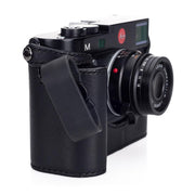 Arte di Mano Half Case for Leica M/M-P (Typ 240) for Multifunction Handgrip with Fingerloop Cutout - Minerva Black with Black Stitching