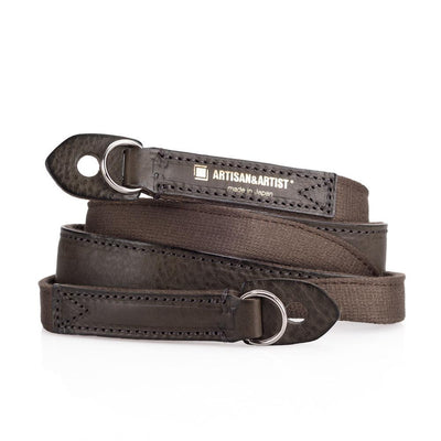 Artisan & Artist ACAM 120 Cotton/Leather Strap, Khaki/Khaki