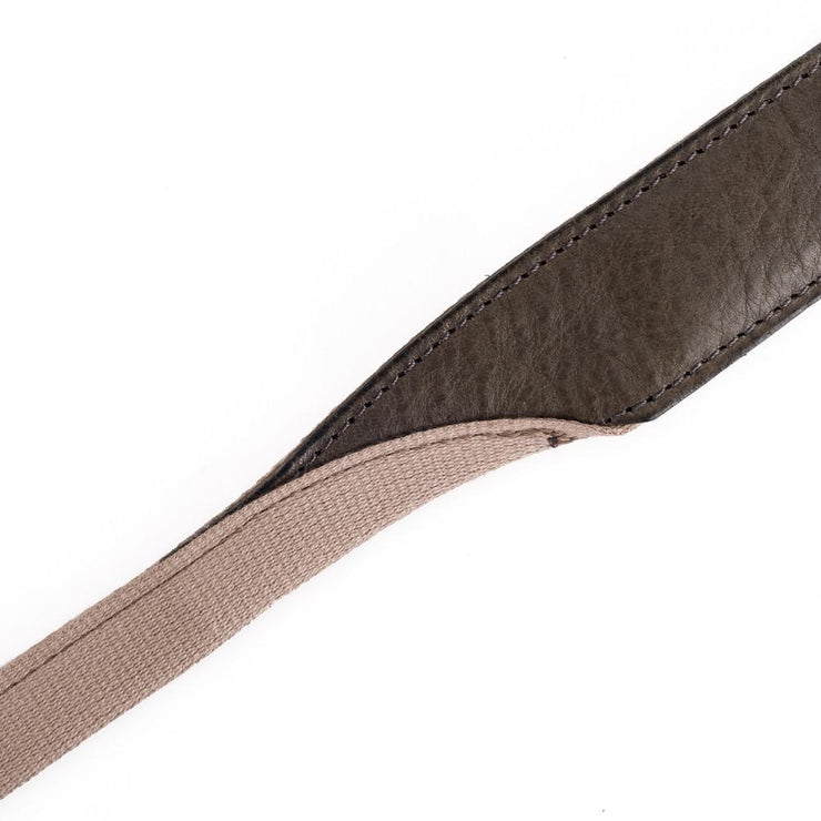 Artisan & Artist ACAM 120 Cotton/Leather Strap, Beige/Khaki