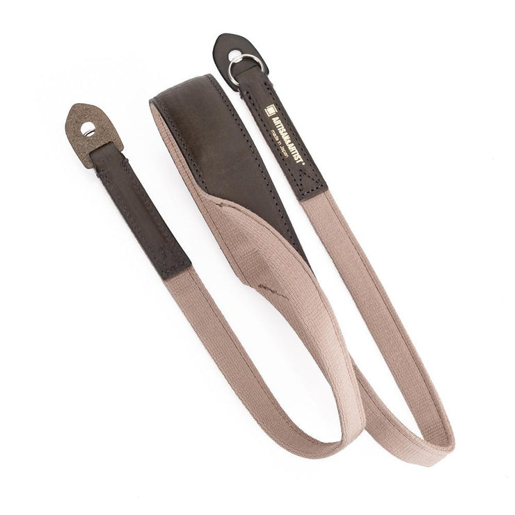 Artisan & Artist ACAM 120 Cotton/Leather Strap, Beige/Khaki