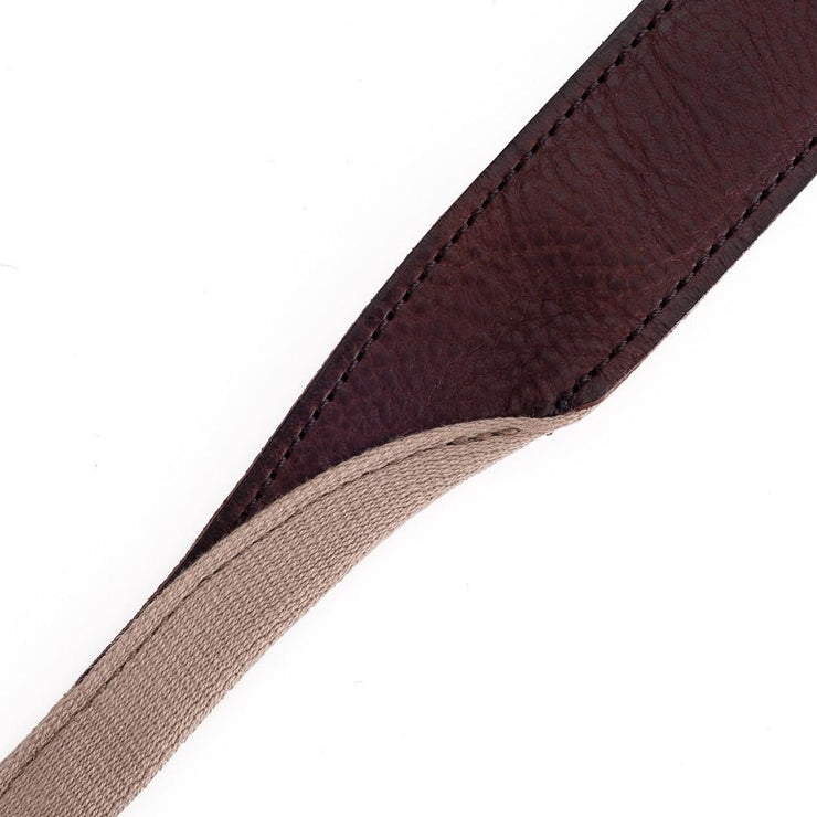 Artisan & Artist ACAM 120 Cotton/Leather Strap, Beige/Brown