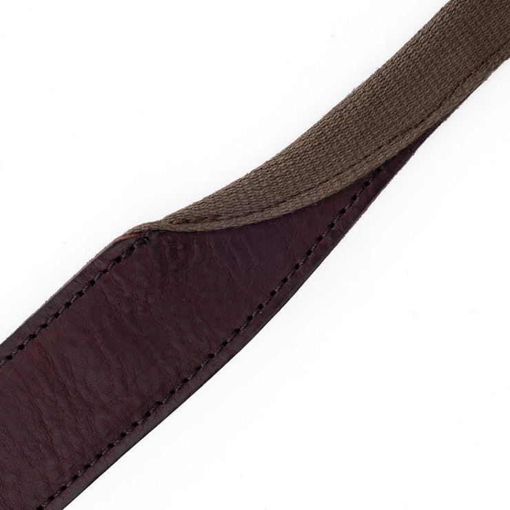 Artisan & Artist ACAM 120 Cotton/Leather Strap, Khaki/Brown