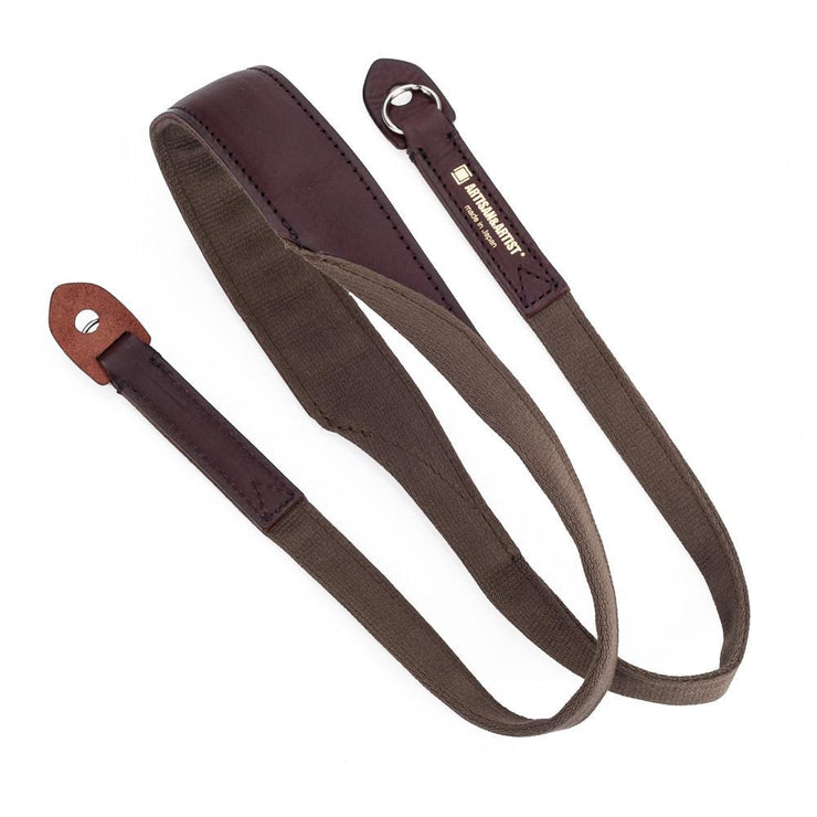 Artisan & Artist ACAM 120 Cotton/Leather Strap, Khaki/Brown