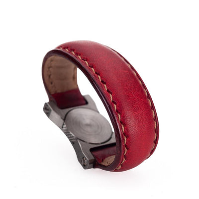 Arte di Mano Leather Finger Loop for Leica M (Typ 240) - Rally Bordo, Silver Metal