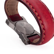 Arte di Mano Leather Finger Loop for Leica M (Typ 240) - Rally Bordo, Silver Metal