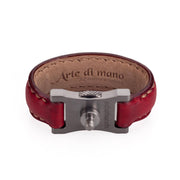 Arte di Mano Leather Finger Loop for Leica M (Typ 240) - Rally Bordo, Silver Metal