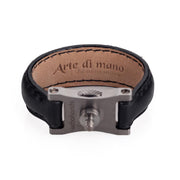 Arte di Mano Leather Finger Loop for Leica M (Typ 240) - Minerva Black with Black Stitching, Silver Metal
