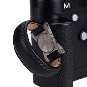 Arte di Mano Leather Finger Loop for Leica M (Typ 240) - Minerva Black with Black Stitching, Silver Metal