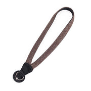 Cecilia Wrist Strap, Walnut Alpaca/ Black Leather