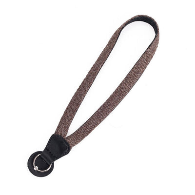 Cecilia Wrist Strap, Walnut Alpaca/ Black Leather