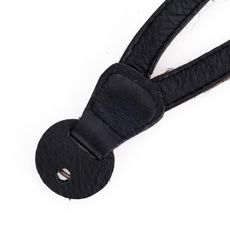 Cecilia Wrist Strap, Walnut Alpaca/ Black Leather