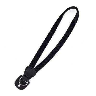 Cecilia Wrist Strap, Black Alpaca/ Black Leather