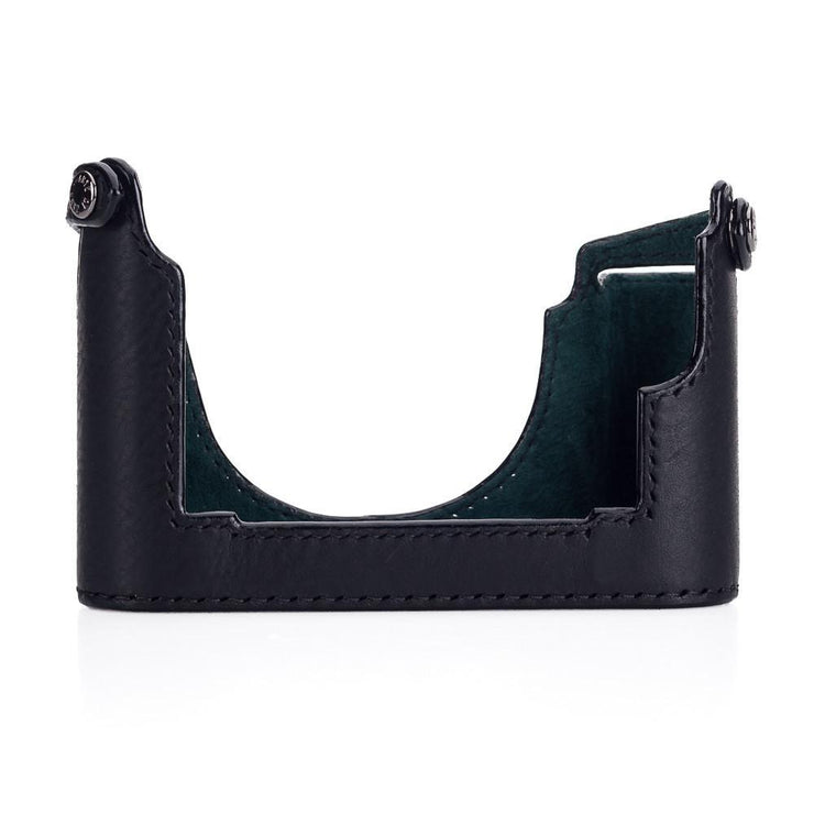 Arte di Mano Half Case for Leica M/M-P (Typ 240) for Regular Handgrip with Finger Loop Cutout - Minerva Black with Black Stitching
